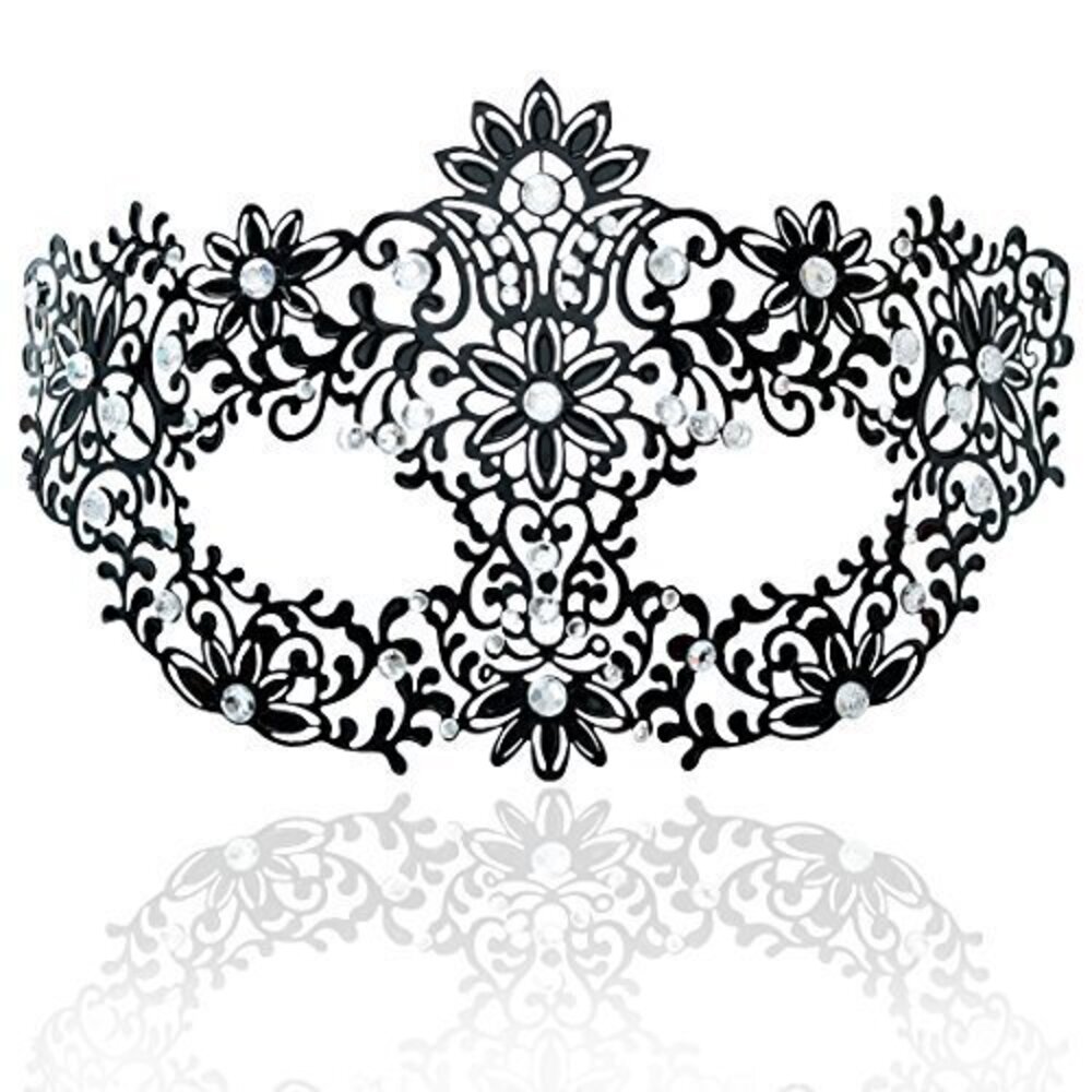 5619 Masquerade Mask Ultralight Metal Mask Shiny Rhinestone Venetian Pretty